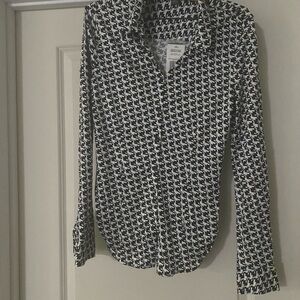 Kenneth Cole Reaction Ling Sleeved Button Front Blouse NWT Size Small